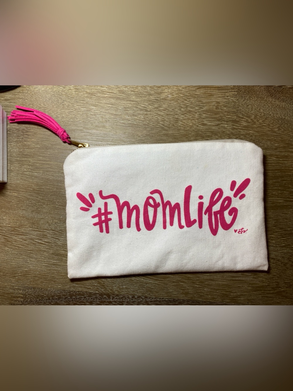 Mom life makeup canvas pouch
